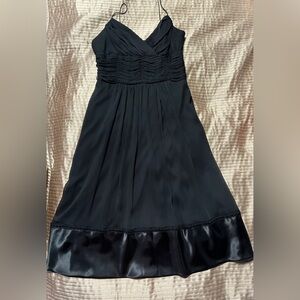 dressbarn Black Midi Dress with Satin Hem